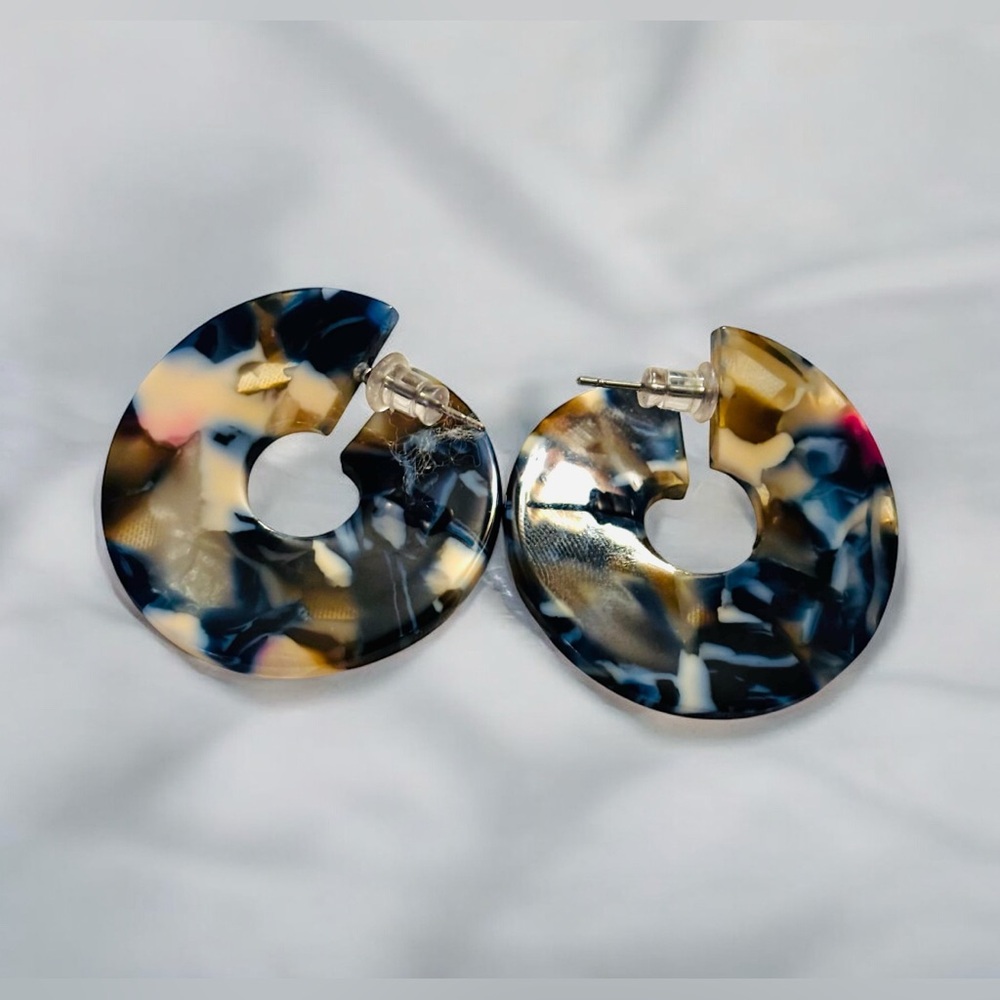 Sassy Jones Multicolor Acrylic Hoop Earrings